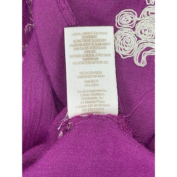 Free People Emma Austin Embroidered Tunic Dress Size MED Fuchsia Floral Boho - Picture 16 of 16